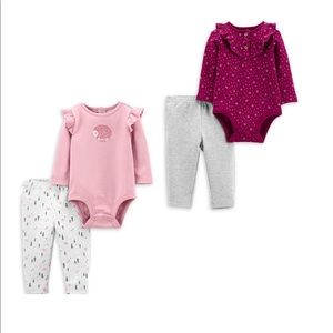 4-piece baby girl bodysuit and pants set by Carter’s, NWT size 12mo